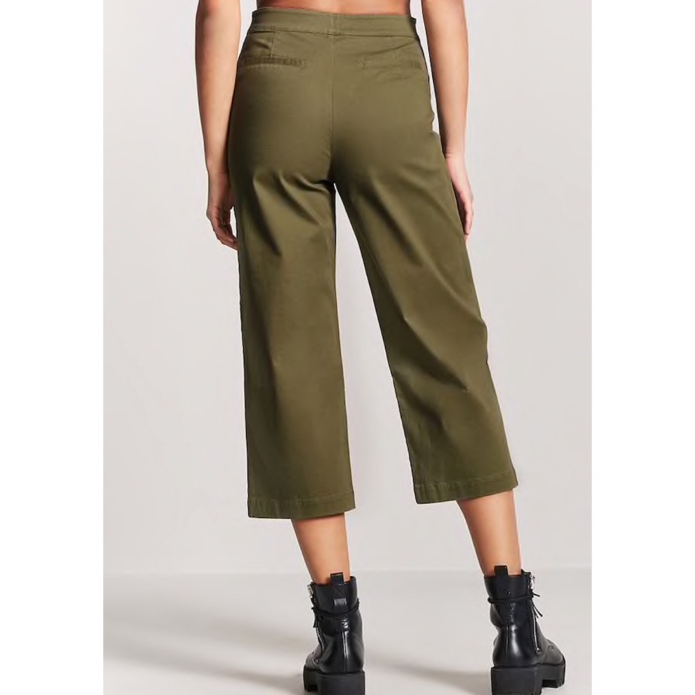Forever 21 High-Rise Wide Leg Cropped Pants